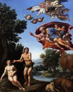 God punished Adam and Eve for their disobedience by Domenico Zampieri (Domenichino)