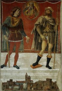 God the Father with Two Saints by Pietro Vannucci Perugino