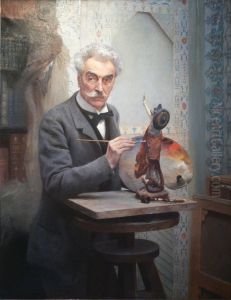 Sculptor working. Gerome in his workshop by Fernand Cormon
