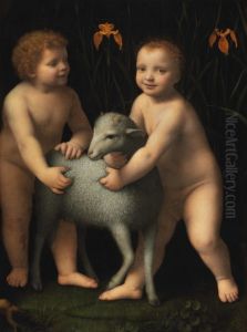 Gesu Bambino, San Giovannino e l'agnello