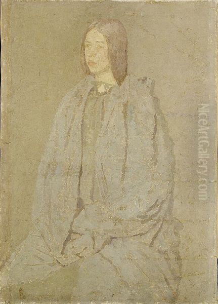 Young Woman in a Grey Cloak - view 1