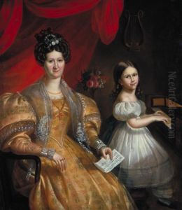 Julie Papineau (nee Bruneau) and her Daughter Ezilda by Antoine Plamondon