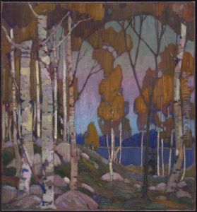 Decorative Landscape, Birches by Tom Thomson