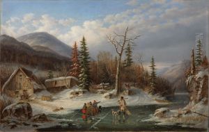 Paysage d'hiver, Laval by Cornelius David Krieghoff