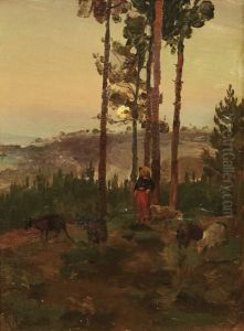 Landscape and Shepherdess Landscape and Shepherdess