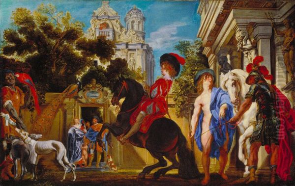 Jeune cavalier en levade - view 1