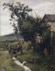 They loved to read in the flowing streams by William Brymner
