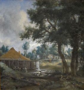 Watermill with a smoking chimney
