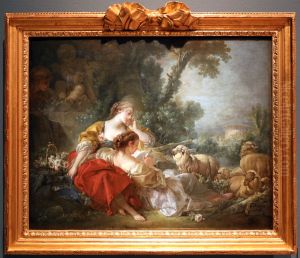 Zwei Schaferinnen by Francois Boucher