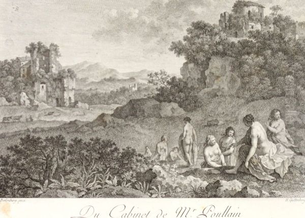 Landscape with nymphs bathing - view 1