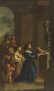 St Cajetan offered to the Virgin by his mother St Cajetan offered to the Virgin by his mother