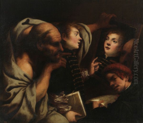 Socrates and two students - view 1