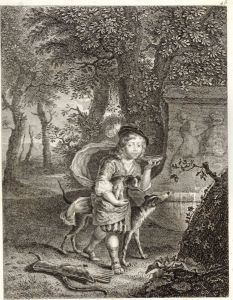 Young boy with dogs by Charles Emmanuel Patas
