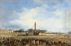 Erection de l'obelisque de Louqsor sur la place de la Concorde, le 25 octobre 1836 by Francois Dubois