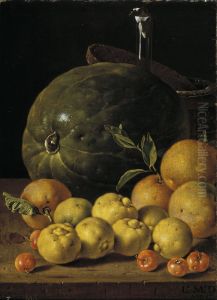 Still Life with Limes Oranges Haw Berries and Watermelon