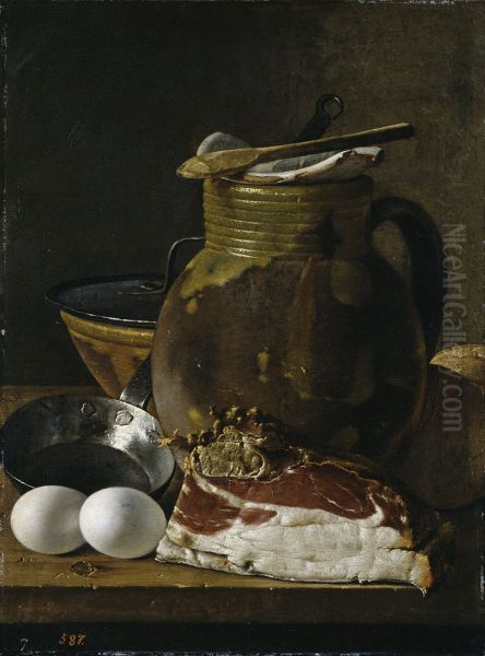 Still Life with Ham Eggs and Vessels - view 1