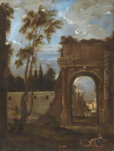 El Arco de Tito en Roma by Juan Bautista Martinez del Mazo