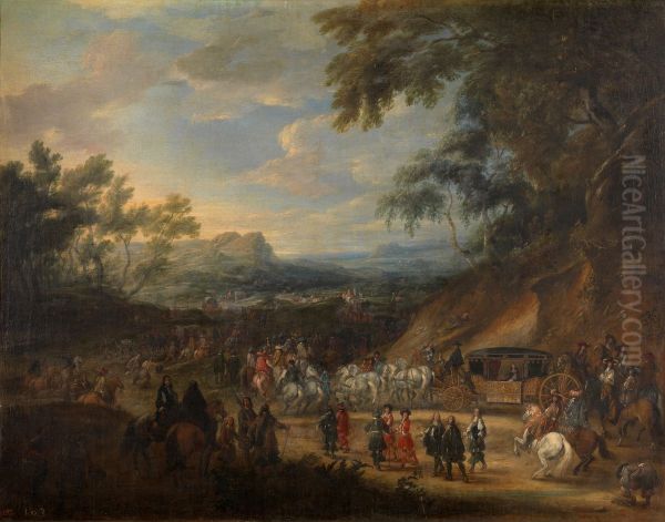 Louis XIV setting out on a campaign) - view 1