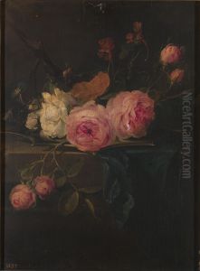 Flowers on a plate by Jan Brughel