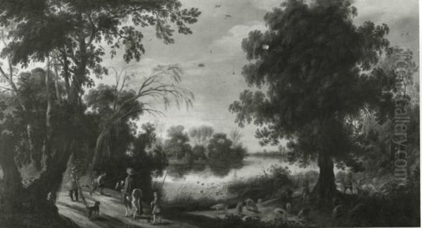 Wooded landscape with a view on a lake - view 1
