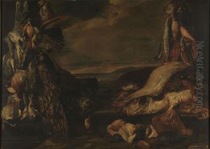 Stilleven van gevogelte en vis by Pieter Boel