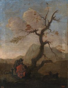 Landscape with herders by Jan Miel