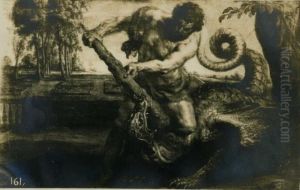 Hercules in the garden of the Hesperides