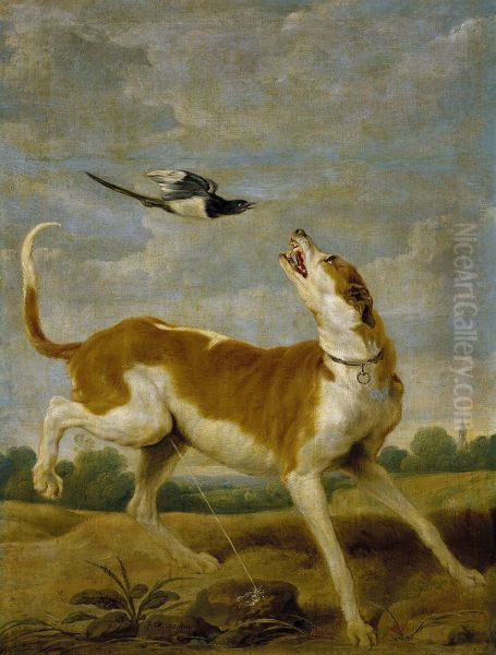 The dog and the magpie - view 1