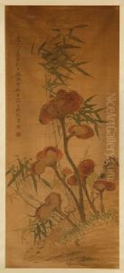 Red Jui Fungus And Bamboo by Hung Cheng