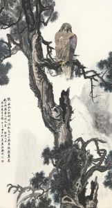 Goshawk On Ancient Pine by Jin Cheng