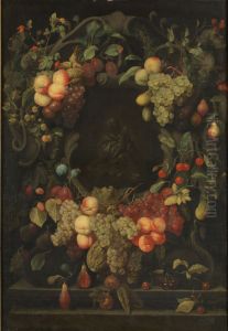 The Virgin with the Child inside a festoon of fruit