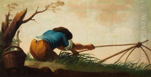Un pescador con una red by Zacarias Gonzalez Velazquez