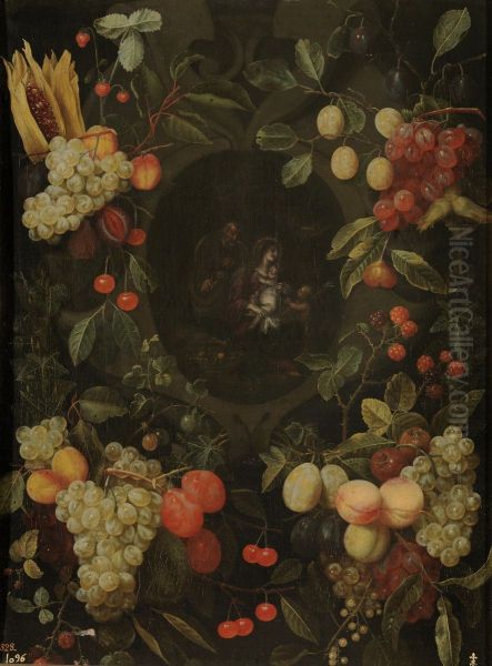 Garland of fruits with the Holy Family - view 1