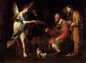 Curing of Tobias / The Healing of Tobit by Tobias by Antonio De Bellis