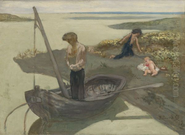 Sketch for ,,The poor fisherman" - view 1