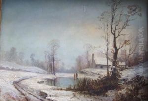 Paysage D'hiver by Augustin Pierre Bienvenue Chenu