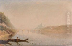 Pecheur Sur Une Barque by Fleury Chenu