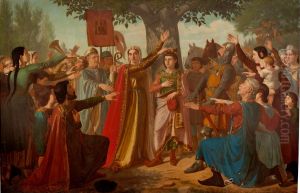 Dona Berenguela coronando a su hijo don Fernando by Mariano de la Roca y Delgado