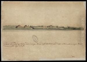 Prospecto da Fortaleza de S.Joaquim, situada na margem oriental da foz do Rio Tacutu, o qual desagua no Branco pela sua margem oriental, na distancia de 102 leguas da sua foz by Joaquim Jose Codina