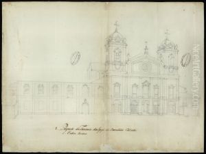 Prospecto da frontaria da Igreja dos Carmelitas Calcados e Ordem Terceira