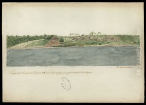 Prospecto da povoacao de S. Joaquim do Cuane dentro da foz, e na margem austral do rio Uaupes by Jose Joaquim Freire