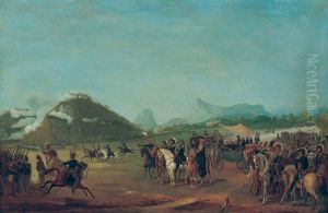 Revista das tropas destinadas a Montevideu, na Praia Grande by Jean Baptiste Debret