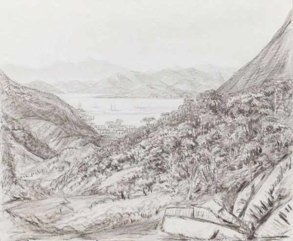 View from Drawing window at 'The Spot' - May 5th 1854 - view 1