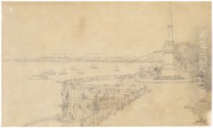 View of bonfim from public gardens at Bahia by Charles Landseer