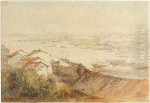 Vista de Niteroi sobre o porto do Rio de Janeiro by J. Bury