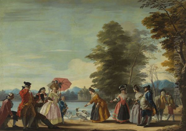 Un paseo a la orilla del Estanque del Retiro. Museo de Historia de Madrid (deposito del Museo del Prado). - view 1