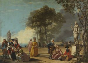 El parque del Retiro con paseantes. Museo de Historia de Madrid (deposito del Museo del Prado). El parque del Retiro con paseantes. Museo de Historia de Madrid (deposito del Museo del Prado).