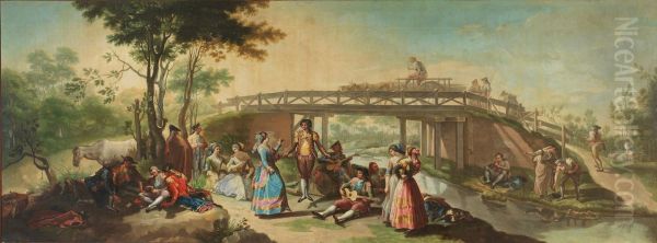 Un baile junto a un puente del canal del Manzanares - view 1