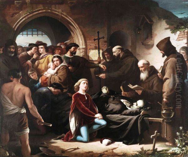 Don Alvaro de Luna, condestable y favorito del rey D. Juan II de Castilla, decapitado publicamente en la Plaza Mayor de Valladolid el 2 de junio de 1453, es enterrado de limosna en el cementerio de los ajusticiados extramuros de dicha ciudad - view 1