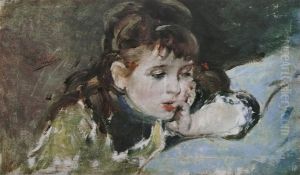Petite fille lisant by Ignacio Pinazo Camarlench